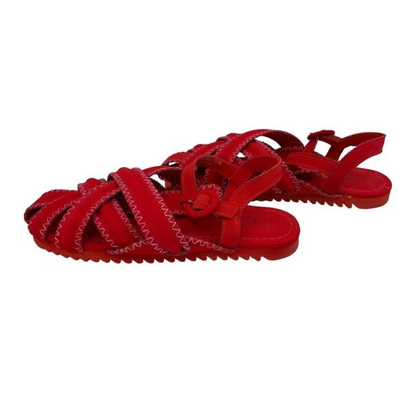 Farm Rio Zigzag Stitch Sandal In Red Size 8 - Picture 7 of 10